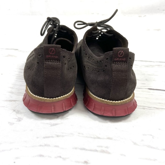 Cole Haan Shoes Men\'s 10.5 Brown Red Zerogrand  Wingtip Oxfords Suede main image 10